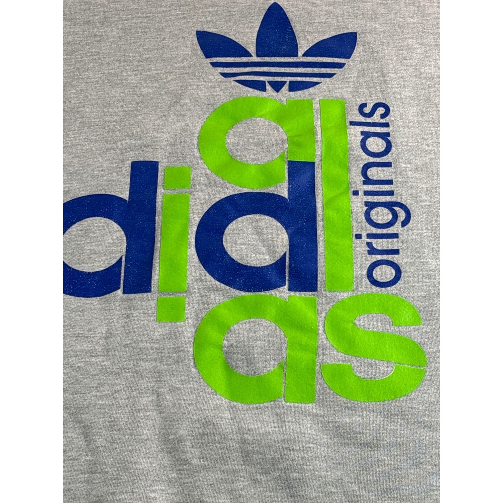 Adidas Originals Mens Heather Grey Graphic Trefoil Raglan Sweatshirt Medium M - Picture 3 of 11